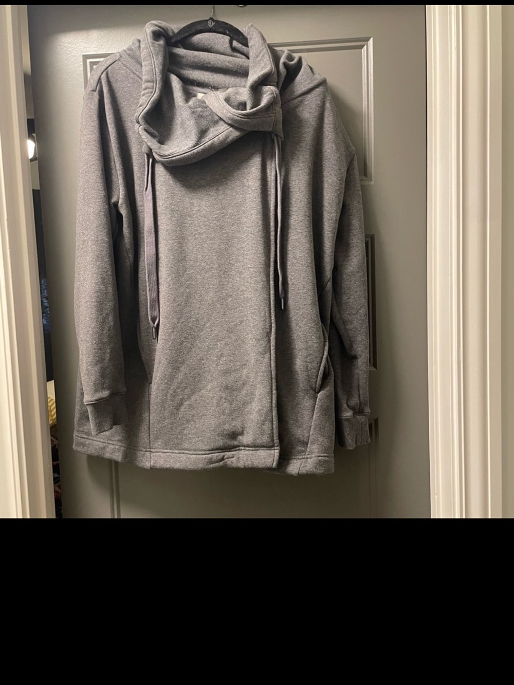 Zella Nordstrom charcoal Gray Women Jacket cowl neck soft cozy L gym studio